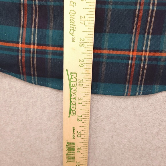 Eddie Bauer Shirt Mens M Travex Green Blue Plaid Classic Fit Long Sleeve Button - Picture 9 of 15